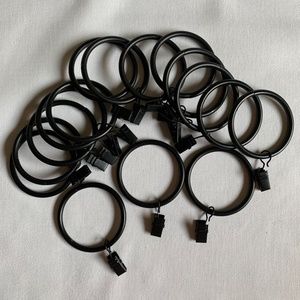 16 @ 2" Black Metal Clip Rings - Curtain Hardware